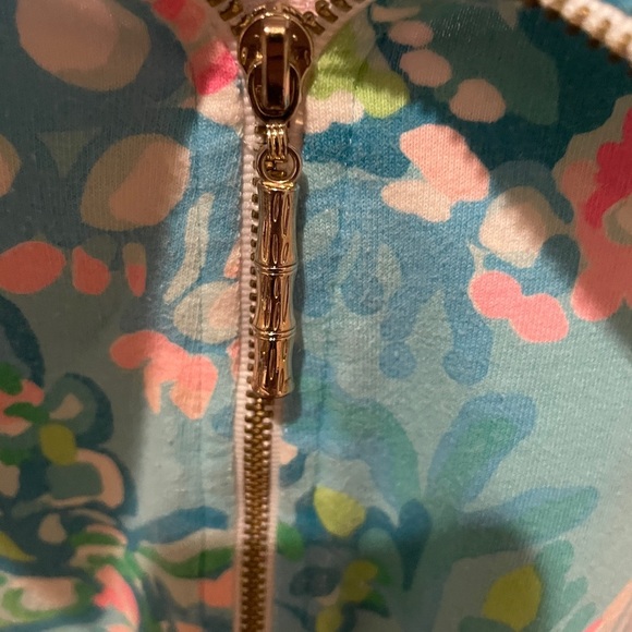 Lilly Pulitzer Ronan Crop Sweatshirt Aqua La Vista pickleball tennis active M - Picture 9 of 12